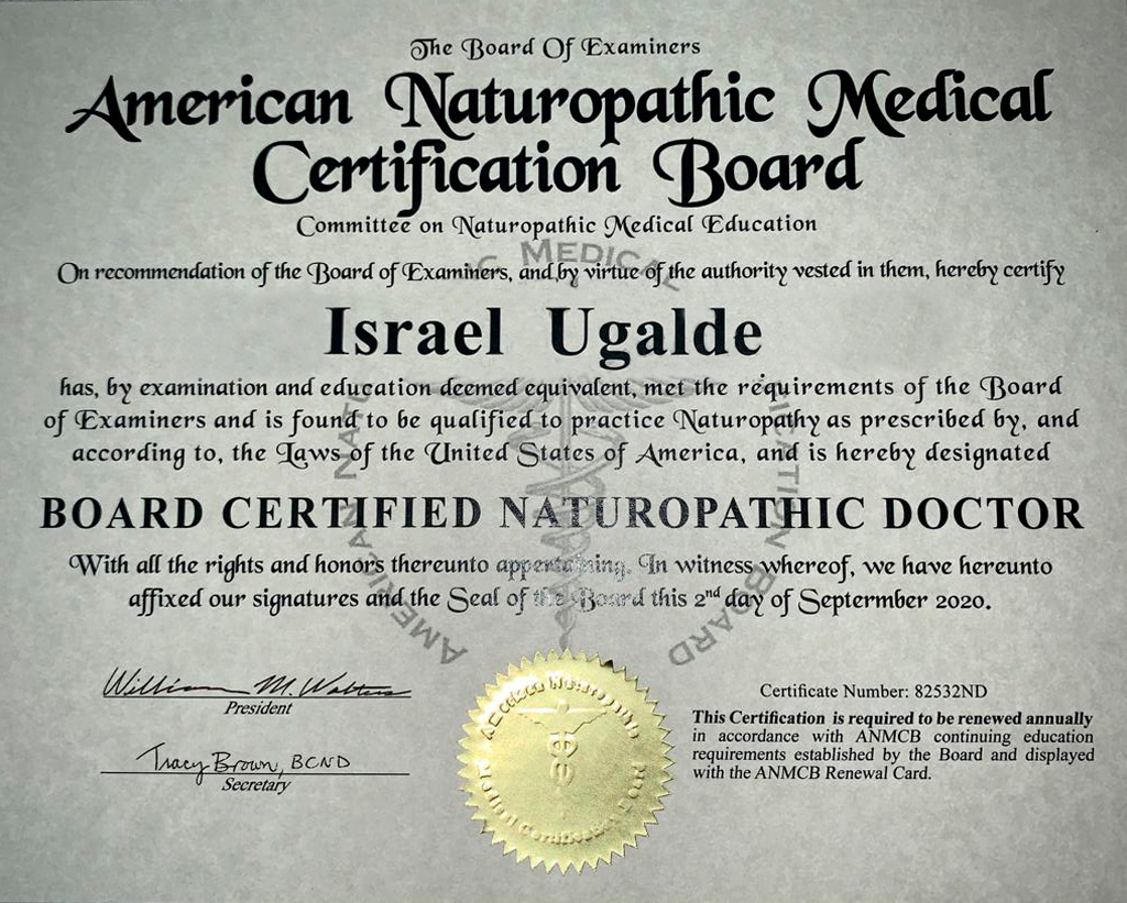 America naturopathic medical certificado sitio dr ugalde, Ca Ye Cualli – Programa de Salud Integral